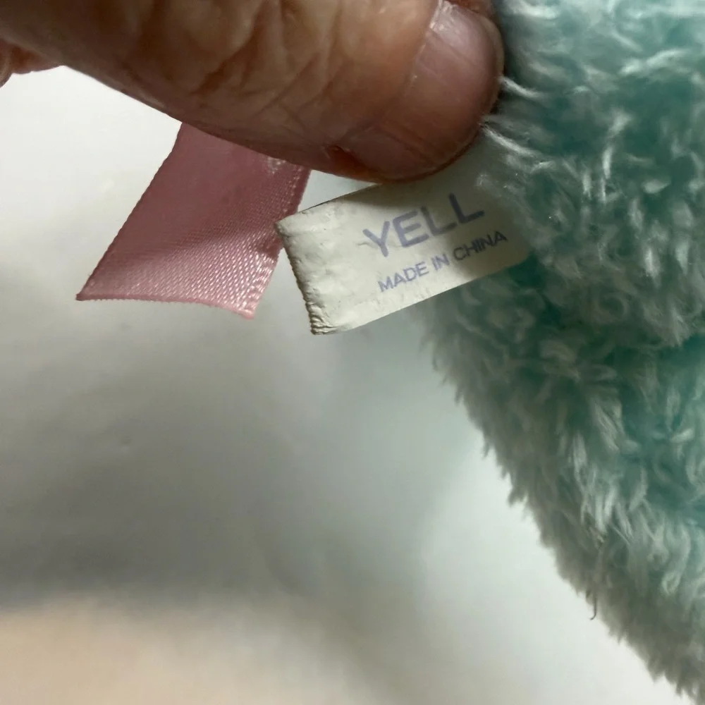 Plush Blue and Pink Unicorn Pearls Stuffed Animal YELL 5”